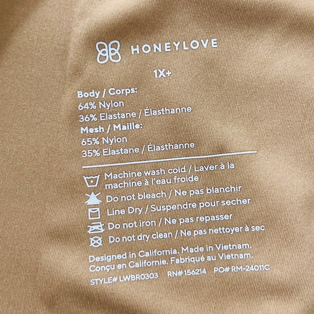 Honeylove CrossOver Wireless Bra 1X+ Sand‎ Nude Mesh Bonded Lift Support New - Picture 4 of 7